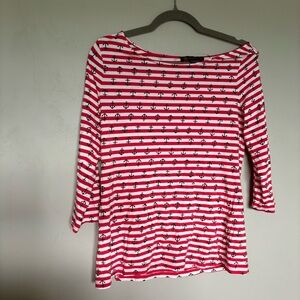 Outback Red Nautical Anchor Shirt. Red White & Blue Size Large